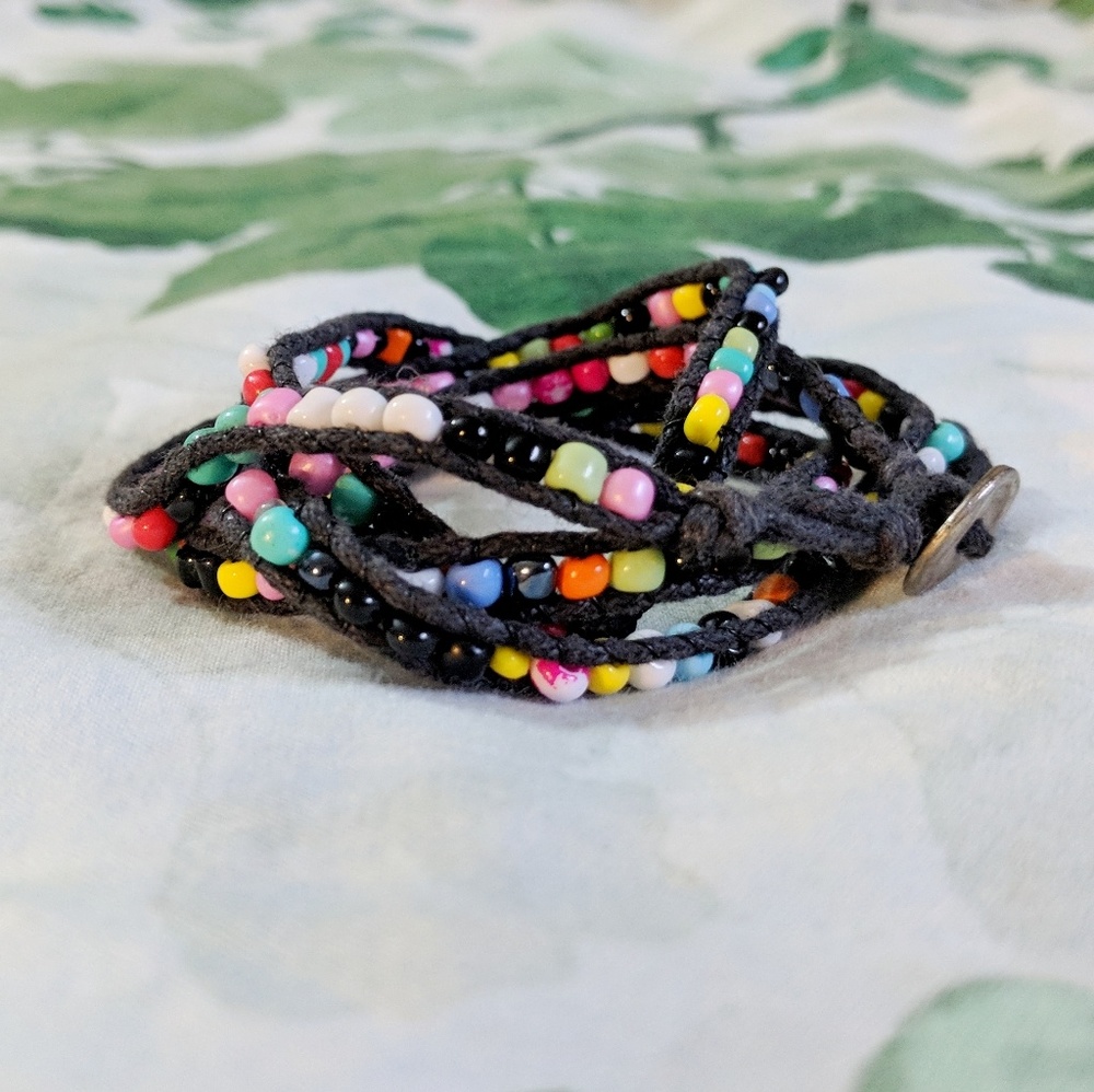 Vintage Multicolor Beaded Wrap Bracelet